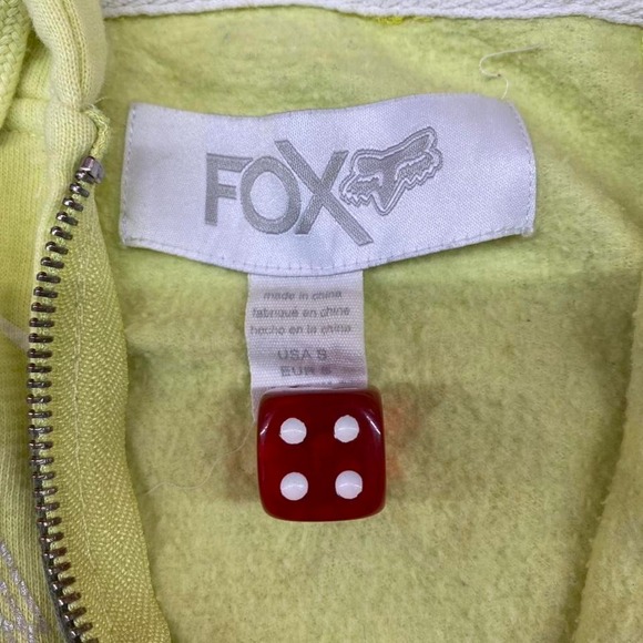 Fox Racing Yellow and white zip up hoodie with unique graphics - Picture 4 of 7